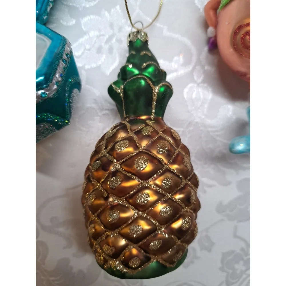 Glass Christmas Ornaments Set Of 3